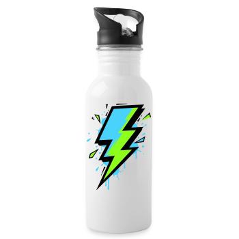 Ray of Modern Electricity - Water bottle with straw - white - Right