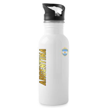 ARGENTINIEN SPORTLICH FETT TYPOGRAFIE - Trinkflasche mit integriertem Trinkhalm - Weiß - Rechts