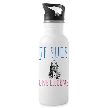I'm a Unicorn, Dog in Disguise - Water bottle with straw - white - Right