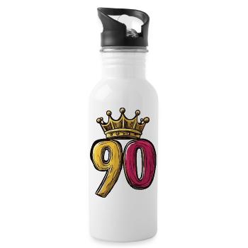 90 Number Crown - Water bottle with straw - white - Right