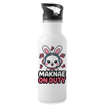 K-Pop Fan Funny Korea Maknae - Water bottle with straw - white - Right