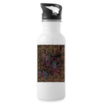 Ojio Originals - Spiralförmige chromatische Schriftrollen - Trinkflasche mit integriertem Trinkhalm - Weiß - Rechts