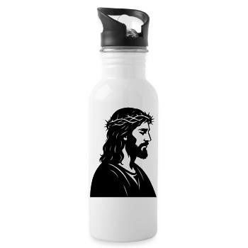 Jésus - Gourde avec paille intégrée - blanc - Droite