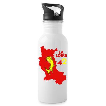 Die Loire 42 - Trinkflasche mit integriertem Trinkhalm - Weiß - Rechts