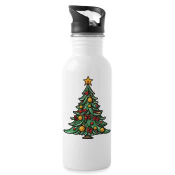 Sapin de Noël Noël - Gourde avec paille intégrée - blanc - Droite