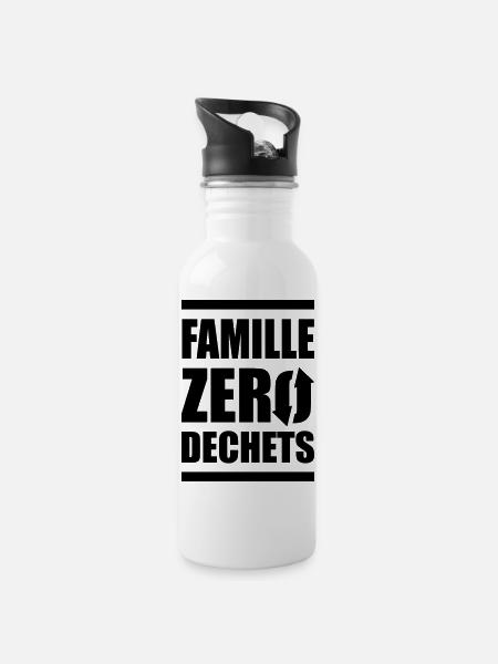 Famille Zero Dechets - Gourde avec paille intégrée - blanc