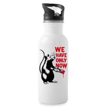 We Only Now Rat Art - Water bottle with straw - white - Right