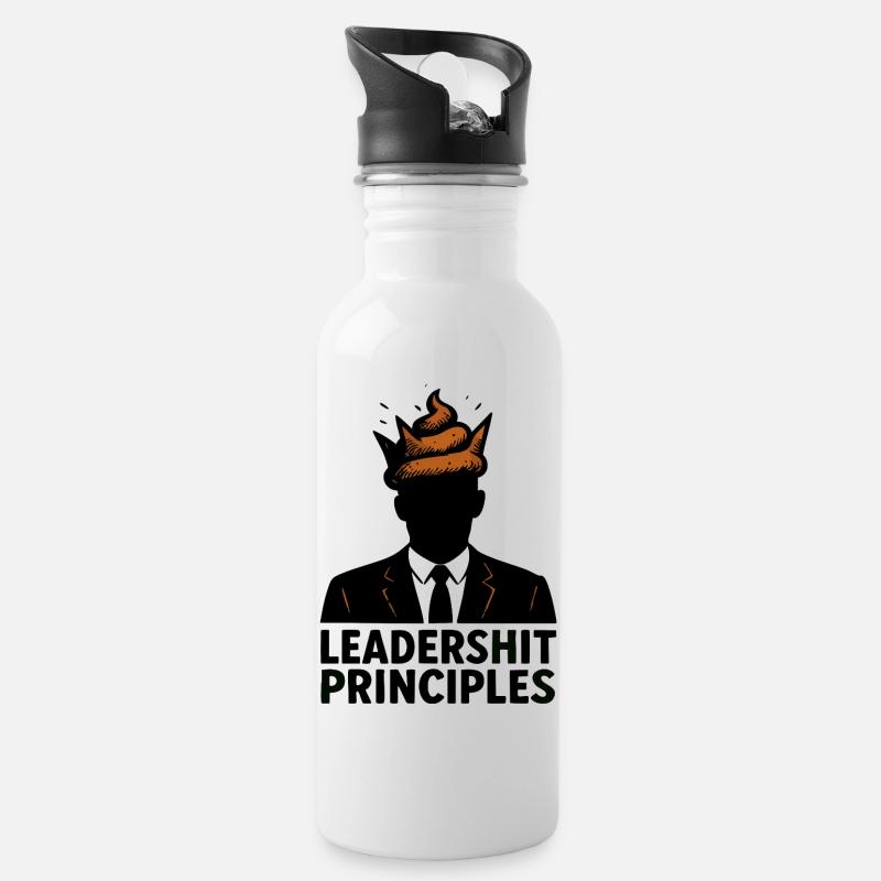 Principes de Leadershit - Gourde avec paille intégrée - blanc