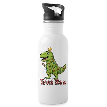 Tree Rex Weihnachtstrend - Trinkflasche mit integriertem Trinkhalm - Weiß - Rechts