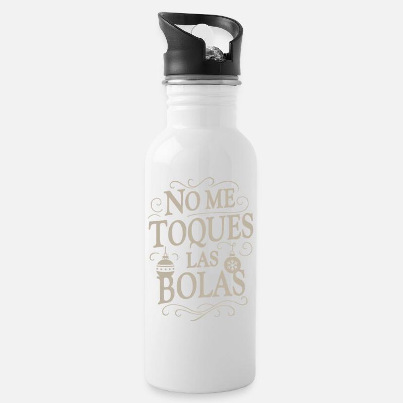 Ne touche pas mes couilles - Gourde avec paille intégrée - blanc
