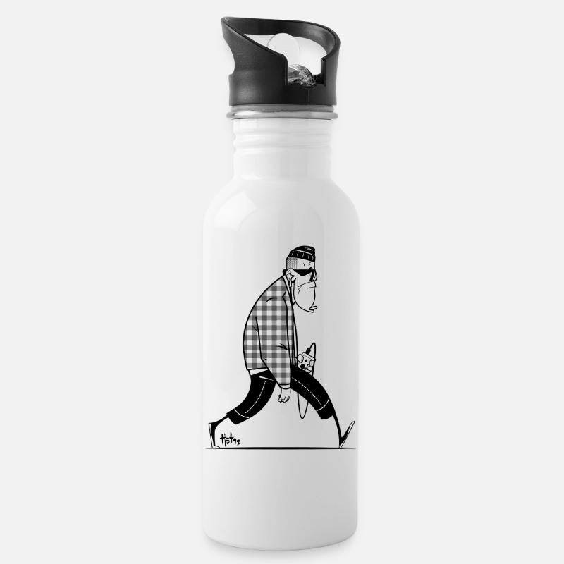 hipster - Gourde avec paille intégrée - blanc