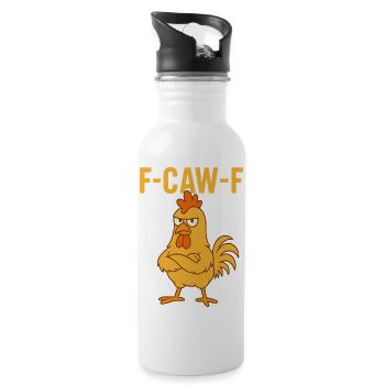 F-CAW-F Drôle de poulet - Gourde avec paille intégrée - blanc - Droite