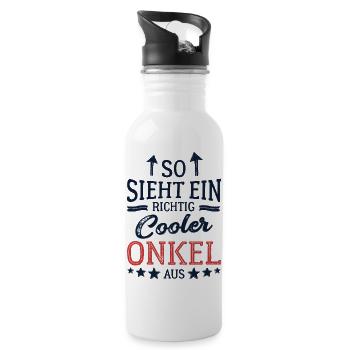 So sieht ein richtig cooler Onkel aus - Trinkflasche mit integriertem Trinkhalm - Weiß - Rechts