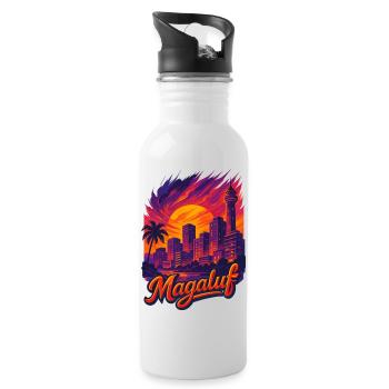 Magaluf Mallorca Malle Holiday Sun Gift - Water bottle with straw - white - Right