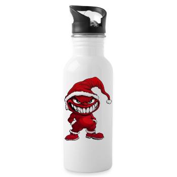 Devil Christmas - Water bottle with straw - white - Right