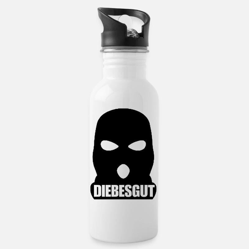 DIEBESGUT_LOGO - Gourde avec paille intégrée - blanc