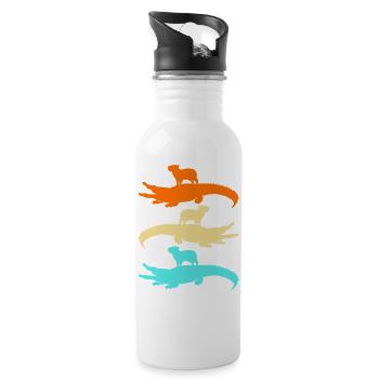 Happy birthday Capybara Alles Gute zum Geburtstag - Water bottle with straw - white - Right