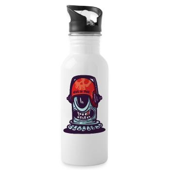 Skull Space Helmet - Water bottle with straw - white - Right