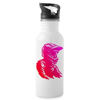 Motocross Liebe zum Anziehen - Trinkflasche mit integriertem Trinkhalm - Weiß - Rechts