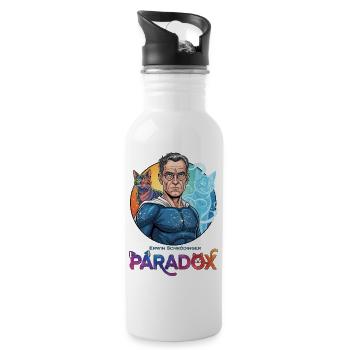 Cosmo-Schrödinger-Paradoxon - Trinkflasche mit integriertem Trinkhalm - Weiß - Rechts