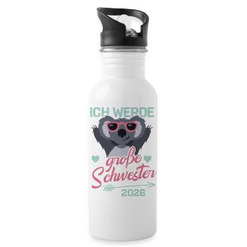 I'm going to be a big sister 2026 - Pregnancy - Water bottle with straw - white - Right