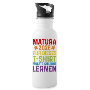 Matura 2026 T-Shirt - Water bottle with straw - white - Right