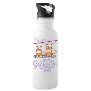 Grande Sœur 2026 - Poney - Bébé Enceinte - Gourde avec paille intégrée - blanc - Droite
