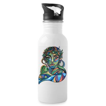 Mother Nature on the Move - Water bottle with straw - white - Right