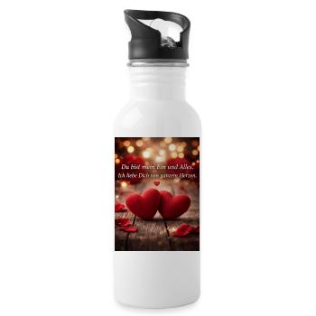 My One and All Heart of Love - Water bottle with straw - white - Right