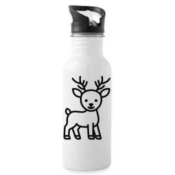 deer - Water bottle with straw - white - Right