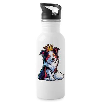 Australian Shepherd Aussie Aussiebesitzer Aussies - Trinkflasche mit integriertem Trinkhalm - Weiß - Rechts