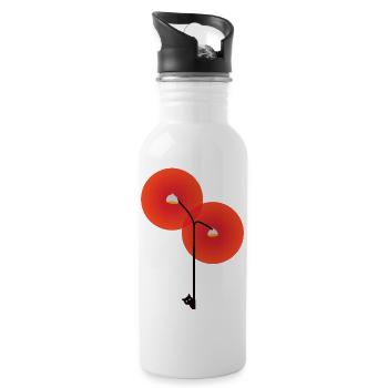 Street light with cat - Water bottle with straw - white - Right