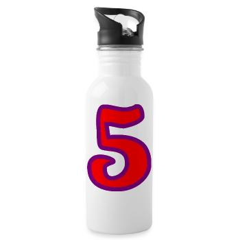 5. ANNIVERSARY. 5 YEARS. 5th ANNIVERSARY - Water bottle with straw - white - Right