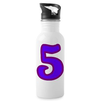 5. JUBILÄUM. 5 JAHRE. 5. JUBILÄUM. - Trinkflasche mit integriertem Trinkhalm - Weiß - Rechts