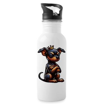 Miniature Pinscher Pinscher Pinscher Pinscher Owner Minpin - Water bottle with straw - white - Right