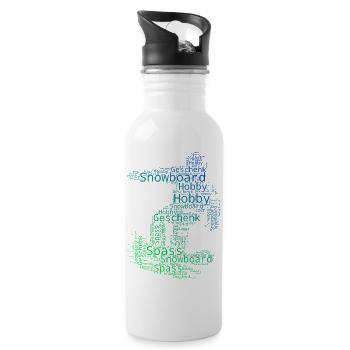 Ein Motiv nur für Snowboard - Trinkflasche mit integriertem Trinkhalm - Weiß - Rechts