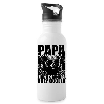 Papa comme un grand-père Juste plus cool Ours cool - Gourde avec paille intégrée - blanc - Droite