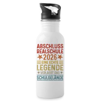 Secondary school leaving certificate 2026 - Water bottle with straw - white - Right
