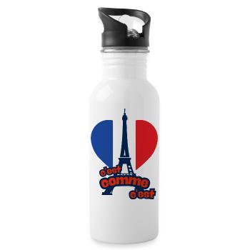 c'est as c'est – Frankreich - Trinkflasche mit integriertem Trinkhalm - Weiß - Rechts