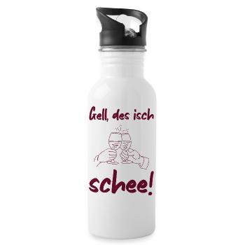 Schee - Baden proverb friendship wine - Water bottle with straw - white - Right