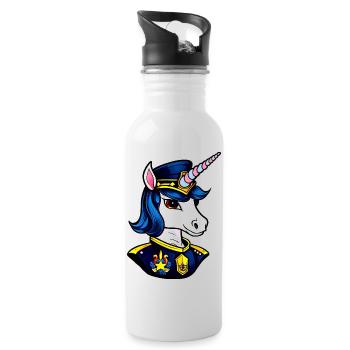 Licorne de la Police - Gourde avec paille intégrée - blanc - Droite