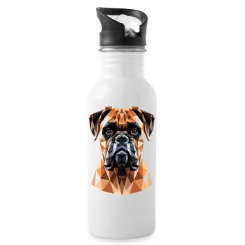 Deutscher Boxer Hunde Boxerverein German Boxer - Trinkflasche mit integriertem Trinkhalm - Weiß - Rechts