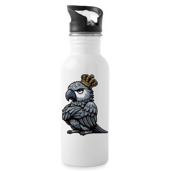 African grey parrot parrot owner parrot keeper - Water bottle with straw - white - Right