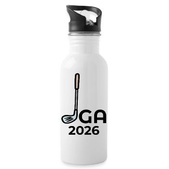 JGA 2026 GOLFSPIEL HOCHZEIT - Trinkflasche mit integriertem Trinkhalm - Weiß - Rechts