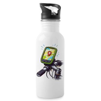 Bicycle navigation route finder - Water bottle with straw - white - Right
