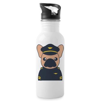 Uniforme de commandant pilote français - Gourde avec paille intégrée - blanc - Droite