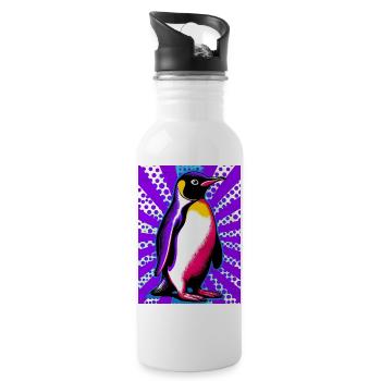 pingouin - Gourde avec paille intégrée - blanc - Droite