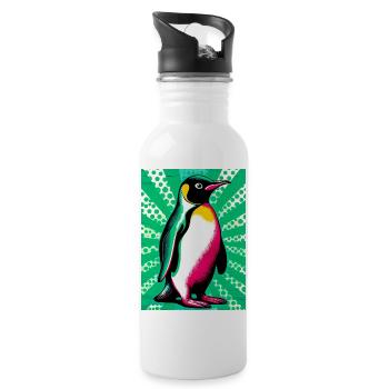 pingouin - Gourde avec paille intégrée - blanc - Droite
