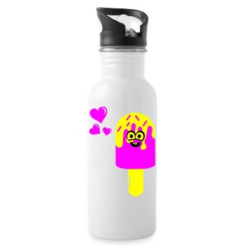 Eis Eiscreme - Water bottle with straw - white - Right