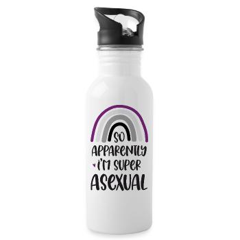 LGBT Pride Month - So Apparently I'm Super Asexual - Water bottle with straw - white - Right